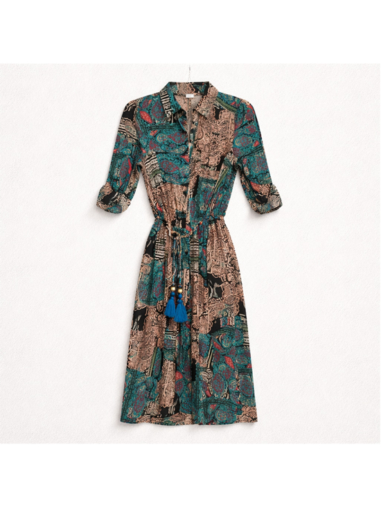 Dress Forum Dresses & Skirts - 0256 NWT Size Small **Dress Forum** Turquoise Dress with Abstract Colors.